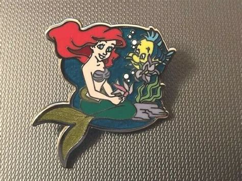 disney the little mermaid ariel and flounder pin 1 54 picclick