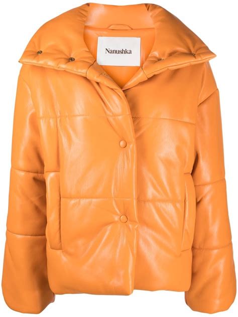 Nanushka Faux Leather Puffer Jacket Farfetch