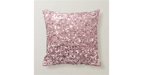 Glitter Stylist Fashion Sequin Blush Pink Rose Throw Pillow