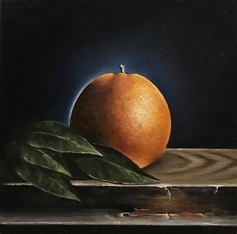 Orange Still Life Painting By Rebecca Tecla