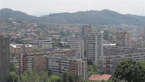 Tuzla Bosnia And Herzegovina Panoramic View Stock Footage Video