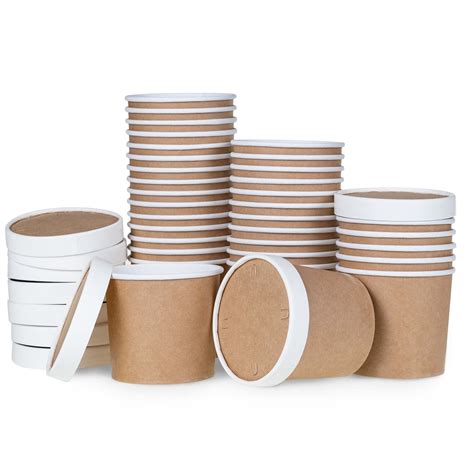 Buy Paper Ice Cream Cups With Lids 40 Pack 11 Oz Soup Cups With Lids Disposable Ice Cream