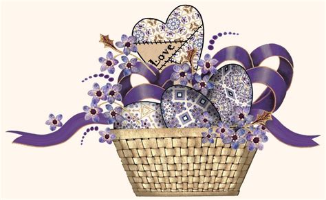 Artbyjean Purple Wood Roses Basket Of Eggs And Roses Clip Art
