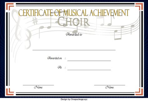 10 Choir Award Certificate Template Free Customizables