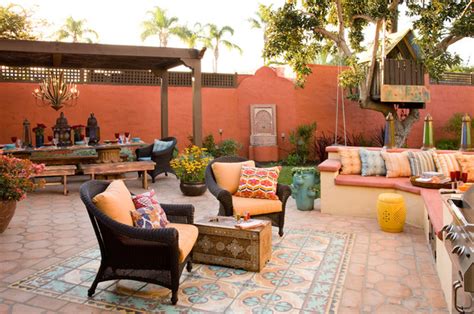 Colorful Moroccan Outdoor Living Eclectic Patio San