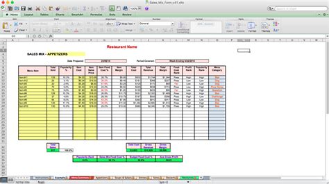 Routine data is part of this useful document; Sales Mix, Menu Mix and Menu Engineering Spreadsheet ...