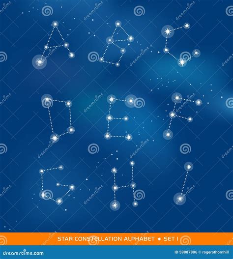 Alphabet Letter Set As Star Constellations Stock Vector Image 59887806