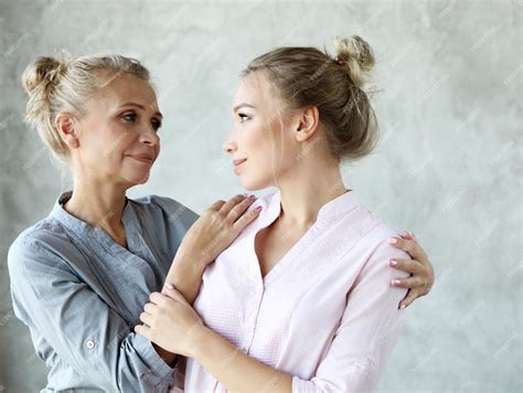 Premium Photo Happy Senior Mother Embracing Adult Daughter Laughing Together Smiling Excited
