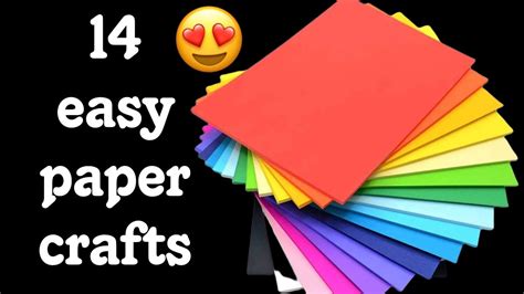 14 Easy Craft Ideas Paper Craft Ideas Paper Craft Diy Craft