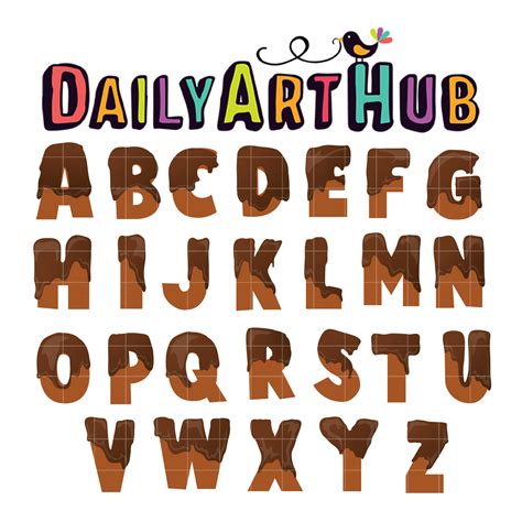 Sweet Chocolate Alphabet Clip Art Set Daily Art Hub Graphics