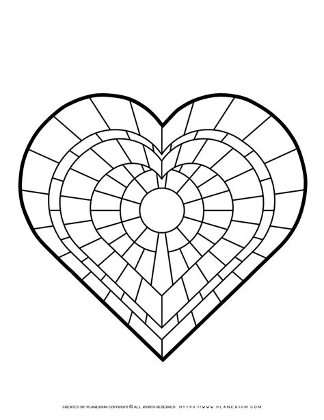 Rainbow Heart Coloring Page Planerium