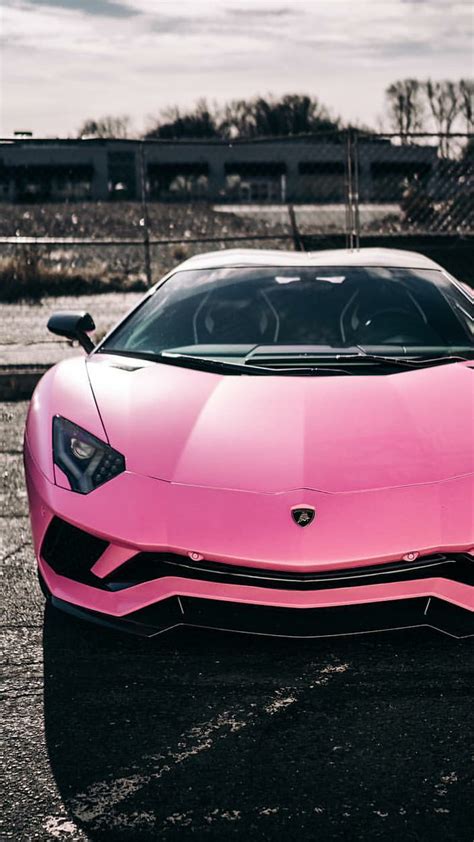 Pink Lambo Lamborghini Aventador Car Supercar Sports America New
