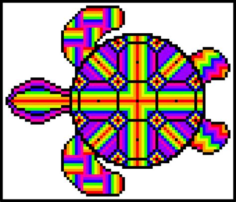 Rainbow Sea Turtle Pixel Art Maker