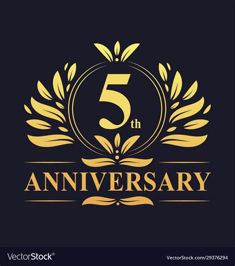 5th Anniversary Logo 5 Years Anniversary Design Vector Image