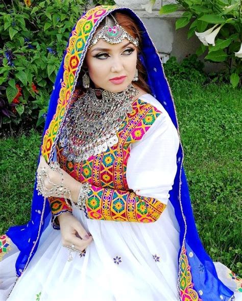Buy Online White Color Afghani Gown Pashtun Bridal Long Dress Clothes
