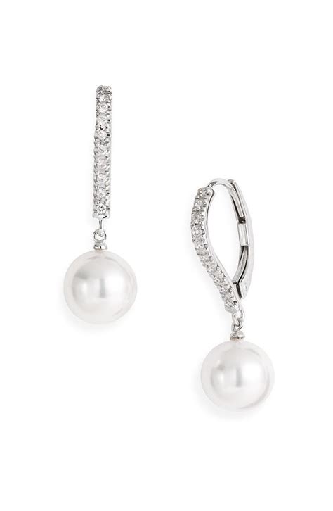 Mikimoto Diamond And Akoya Cultured Pearl Earrings Nordstrom