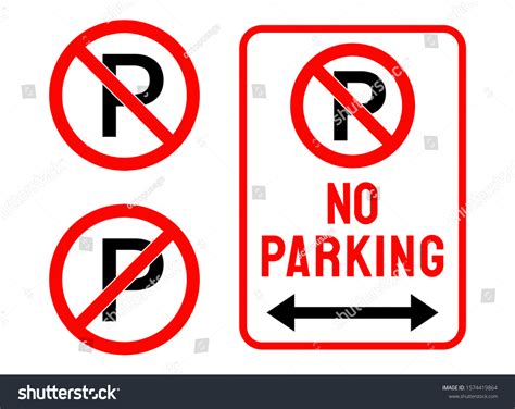 No Parking Warning Signs Vector Traffic Stock Vector Royalty Free