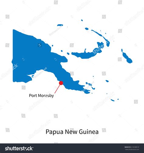 Detailed Map Papua New Guinea Capital Stock Illustration 216538519