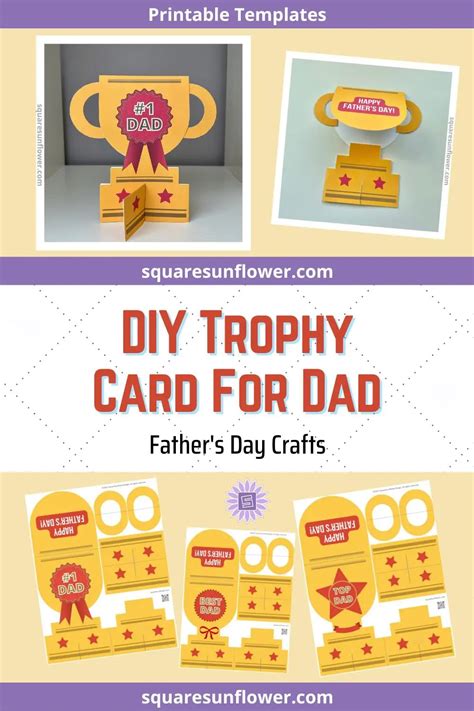 Dad Trophy Card Fathers Day Diy T For Daddy