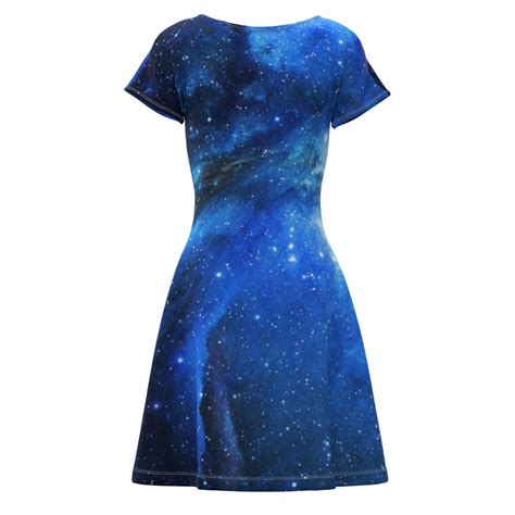 Spiral Galaxy Clouds Short Sleeve Dress Eightythree Xyz Clothing