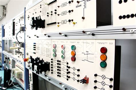 Control Panels In An Electronics Lab Stock Photo Royalty Free