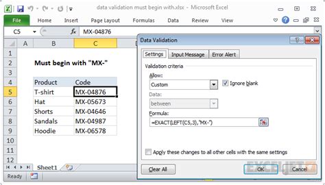 Data Validation Must Begin With Excel Formula Exceljet