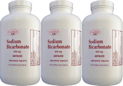 Sodium Bicarbonate 650 Mg 1000 Antacid Tablets For Relief Of Acid