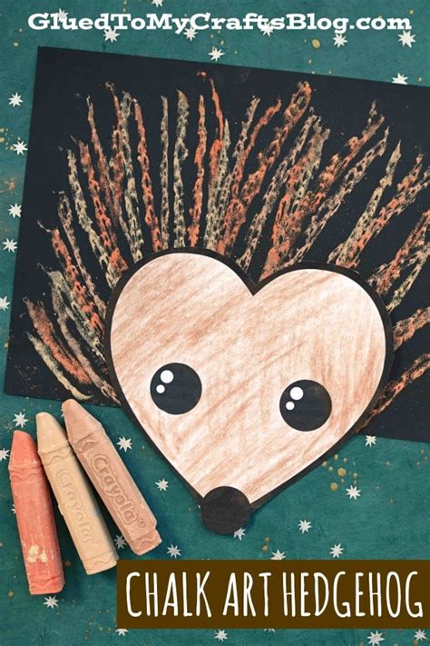 Paper And Chalk Art Hedgehog Kid Craft Glued To My Crafts