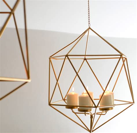 Hexagonal Gold Hanging Candle Holder By The Forest And Co