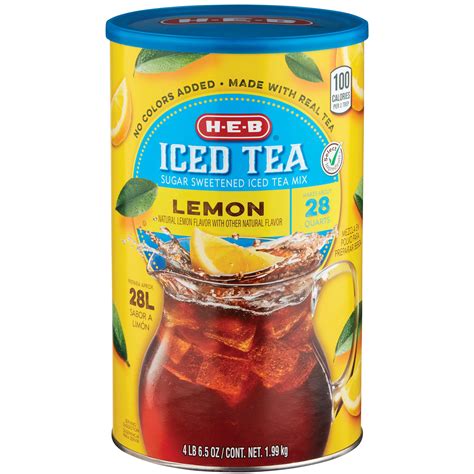 H E B Sugar Sweetened Iced Tea Mix Lemon Shop Tea At H E B