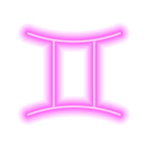 Pink Neon Zodiac Sign Gemini On White Predictions Astrology