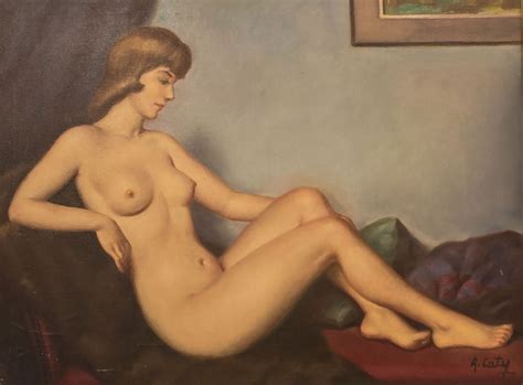 René Caty 1902 Femme nue dans la intérieur A female nude in