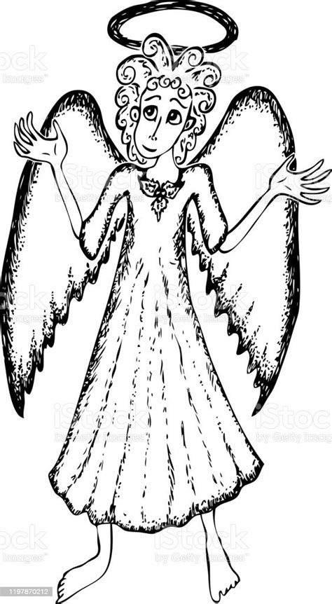 Cute Praying Angel Stock Illustration Download Image Now Adult