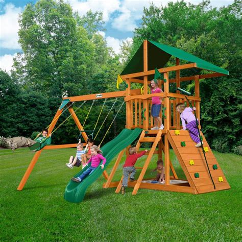 Gorilla Playsets Dyi Outing Iii Wooden Outdoor Playset With Tarp Roof