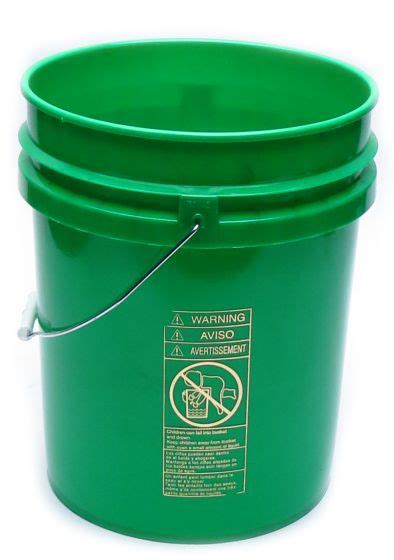 5 Gallon Poly Pail Open Head Un Rated Green Color