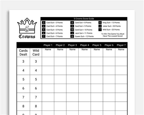 Printable Free Whist Score Card Template Printable Word Searches