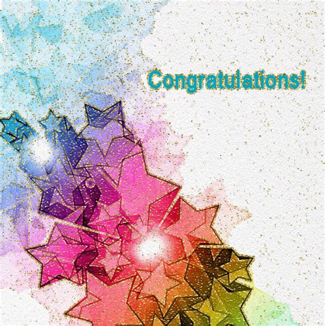Congratulations With Colorful Stars Free For Everyone Ecards 123