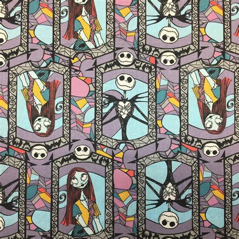 Nightmare Before Christmas Stained Glass Cotton Fabric By The Etsy