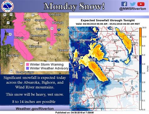 Heavy Snowfall On Tap For Wyoming 8 14 Of Snow Today Tuesday