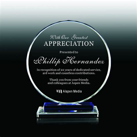 Personalized Crystal Appreciation Plaque Crystal Employee Etsy Uk