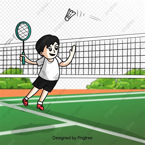Ukuran lapangan badminton beserta gambar, net, garis dan bahan lapangan bulu tangkis. Gambar Orang Lagi Main Badminton Kartun