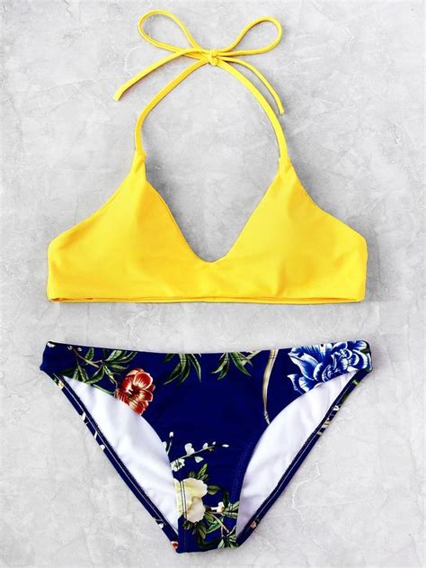 Shein Botanical Print Mix And Match Bikini Set Check More At I