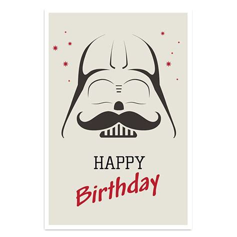 Happy Birthday Card Darth Vader Card Simple Happy By Solladesign 3
