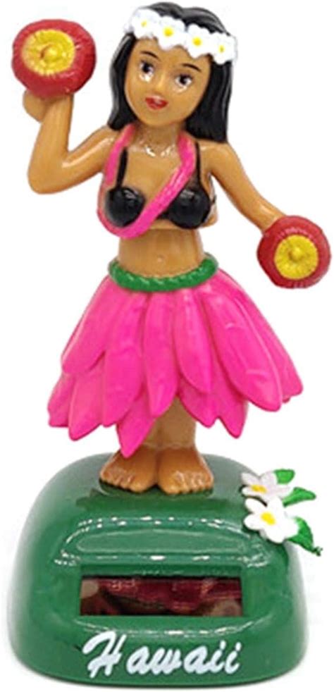 Baogao Solar Powered Hawaiian Hula Girlcar Dashboard Dancers Hula Figures Decor Doll Toy