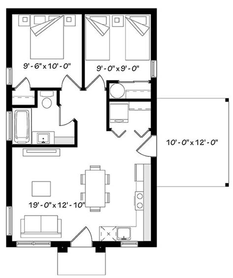 Ft six plex house plan, second floor : House Plan 034-01076 - Contemporary Plan: 640 Square Feet ...