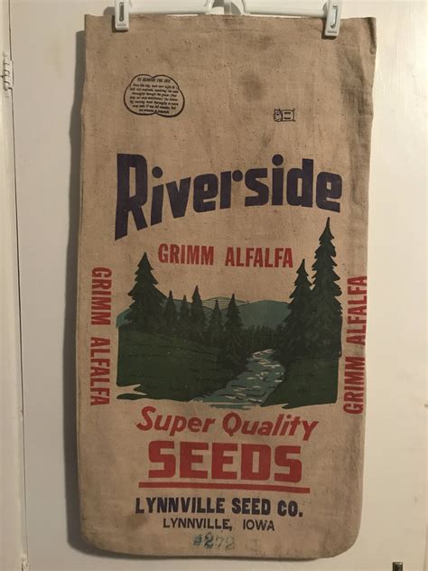 Riverside Seed Feedsack Vintage Grain Sack Iowa | Etsy | Vintage grain sack, Grain sack, Feed sacks