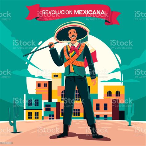 Revolucion Mexicana Mean Mexican Revolution Concept Illustration Stock