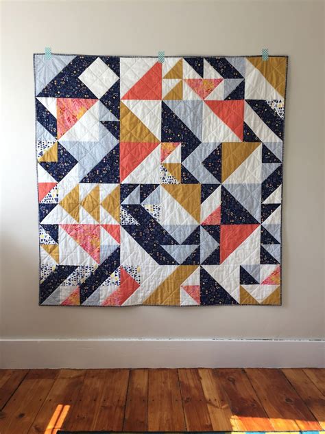 Modern Half Square Triangle Quilt Pattern Quilt Half Triangle Square