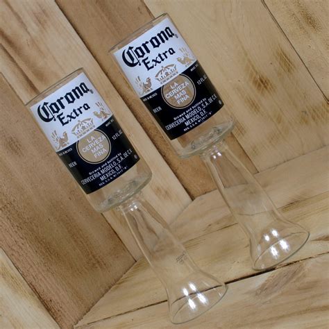 Upcycled Corona Beer Redneck Wine Glass Chalice Bottle Refab