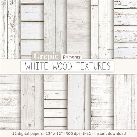 White Wood Digital Paper White Wood Textures With Rustic Wood